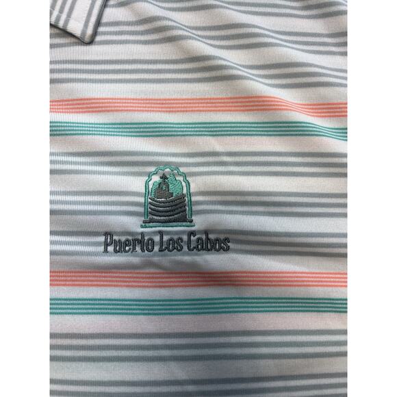 Straight Down Golf Performance Polo Shirt Striped Los Cabos Quivira Golf Club xl - Picture 3 of 6